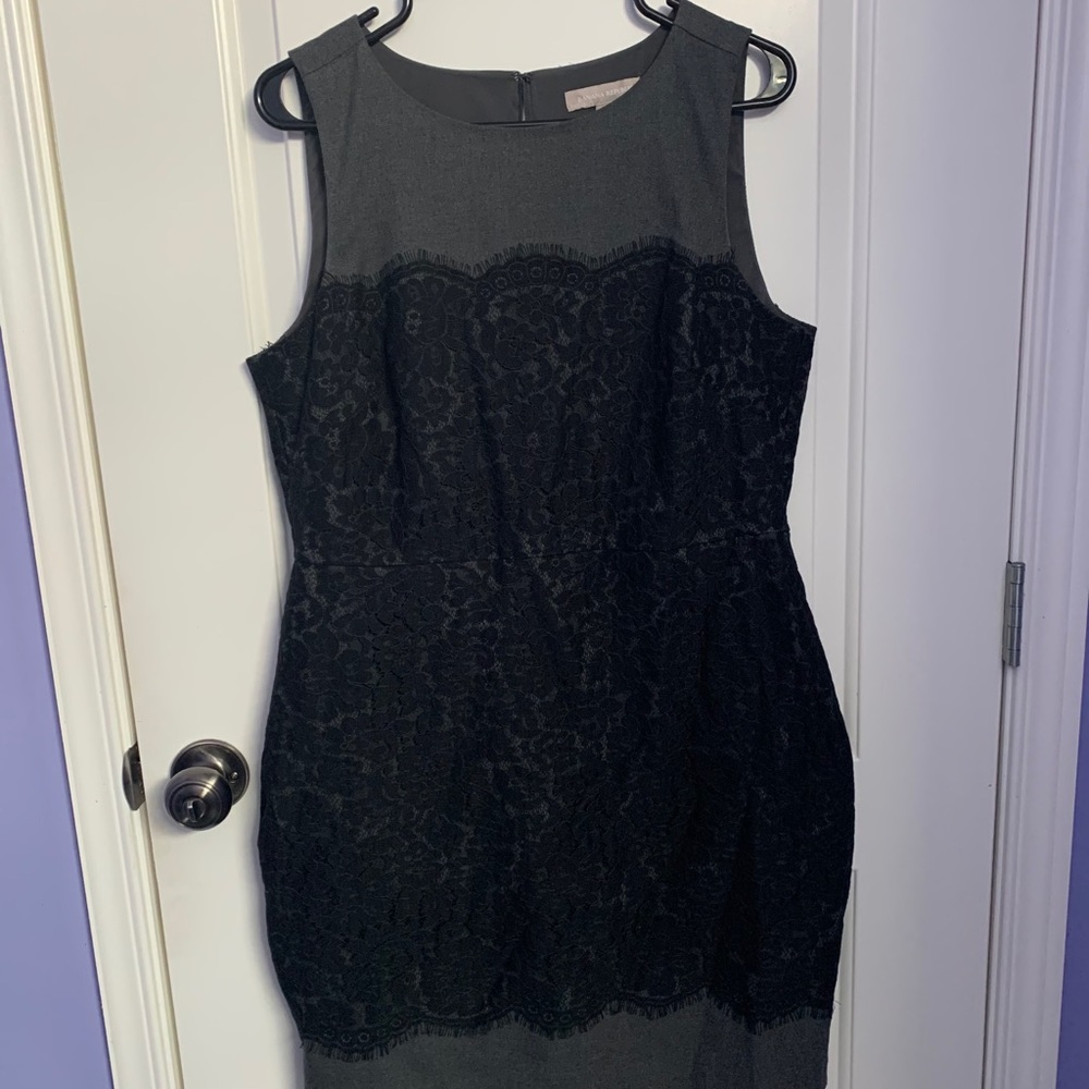 Midi Dress with black lace